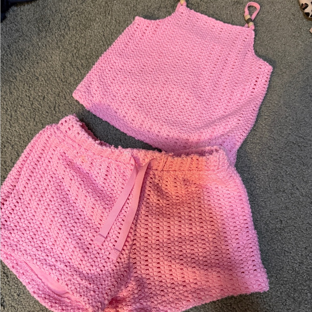 Old Navy Pink Crochet Set